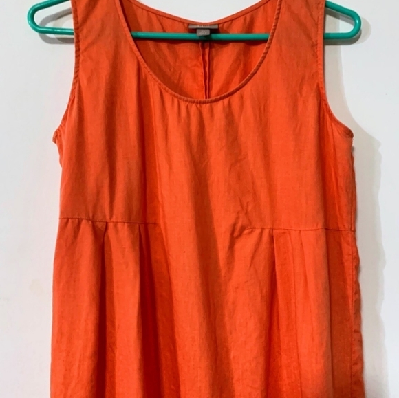🐦- J.Jill sz XS Petite Orange Linen Dress - Picture 3 of 5
